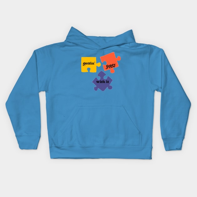 gettin' jiggy with it jigsaw puzzle Kids Hoodie by Pearlie Jane Creations